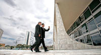 Presidents Rafael Correa of Ecuador and Lula da Silva at Planalto Palace.