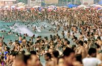 A summer weekend at Copacabana Beach.