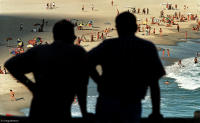 The view from above Leblon Beach in Rio.