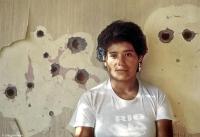 Portrait inside a home after being shot up during the Pinochet dictatorship in Chile.