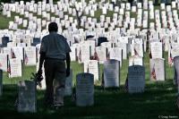 A somber moment at Arlington National Cemetery on Memorial Day.