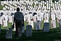 A somber moment at Arlington National Cemetery on Memorial Day.