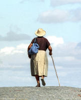 Street scene at Canindé in Brazil's arid northeastern state of Ceará.