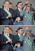 President Cardoso's grandson and General Zoroastro present salutes in Brazil.
