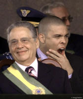 Brazilian soccer star Ronaldo and President Cardoso on Independence Day.