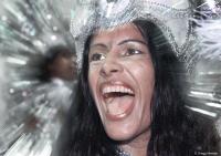 A reveler at the Sambadrome during Carnival in Rio.