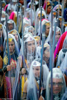 Worshipers at the Valley of the Dawn in Brazil.