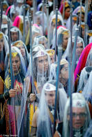 Worshipers at the Valley of the Dawn in Brazil.