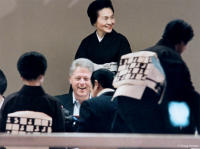 Dinner at Akasaka Palace in Tokyo with Prime Minister Hashimoto.