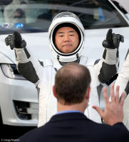 Japanese astronaut Noguchi is bid farewell by NASA Administrator  Jim Bridenstine.
