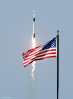 SpaceX launches its first manned crew from  Kennedy Space Center.