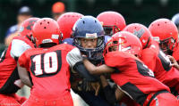 Nowhere to run during the Pop Warner Super Bowl in Florida.
