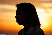 U.S. Secretary of State Condoleezza Rice at sunset in Salvador, Bahia.