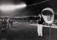 Television reporter files a story on deadline at Maracanã Stadium in Rio de Janeiro.