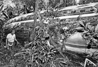 Fuselage of the Boeing 737-200 of Varig Airlines after it crashed in the Amazon jungle.