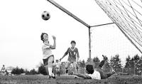 McNary High School scoring a goal vs North Salem at Hoover Field in Oregon.