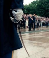 Clinton at the Tomb of the Unknown Soldier.