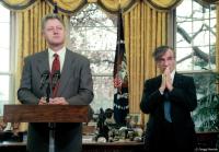 In the Oval Office with Holocaust survivor Elie Wiesel.