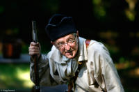 A 'pioneer' and his musket at Fort Clatsop in Astoria, Oregon.